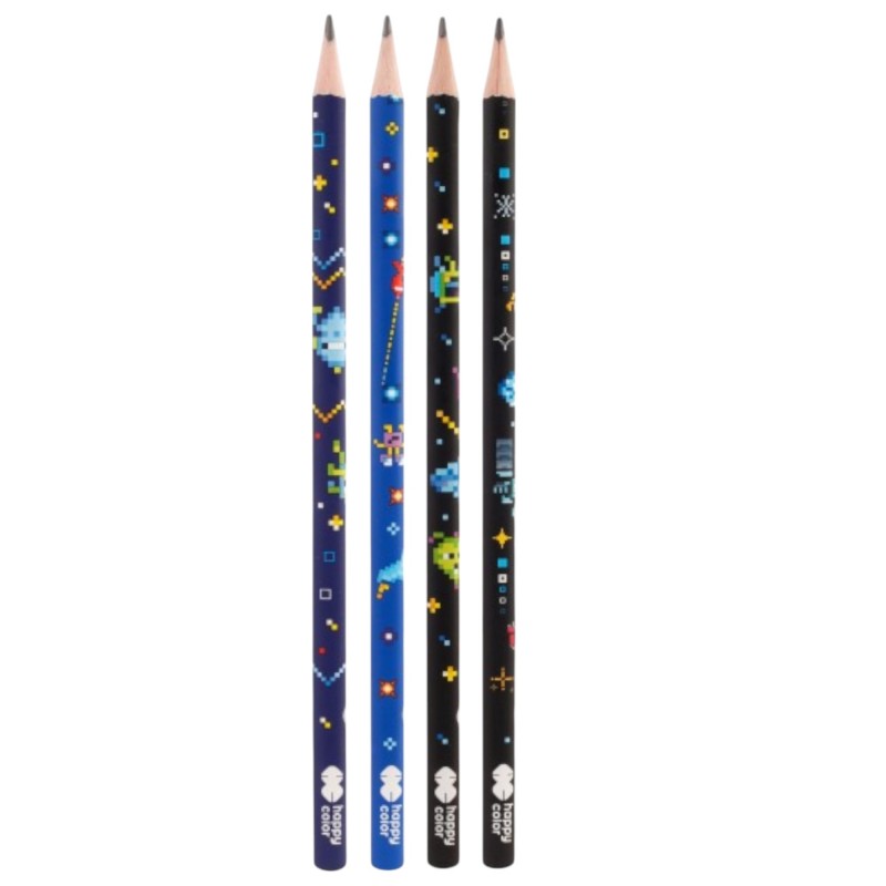 Ołówek szkolny trójkątny 2B Pixi Planet KOSMOS Happy Color MIX 1 sztuka