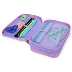 PIÓRNIK szkolny POTRÓJNY trzykomorowy z WYPOSAŻENIEM BUNNY COOLPACK KRÓLICZKI