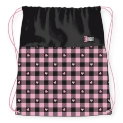 Plecak worek szkolny na buty, wf, strój dla dziewczynki St. Right Pink Checkered