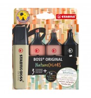 Zakreślacze Stabilo Boss Original ZESTAW Nature Colors 4 sztuki NATURALNE KOLORY