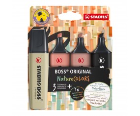 Zakreślacze Stabilo Boss Original ZESTAW Nature Colors 4 sztuki NATURALNE KOLORY