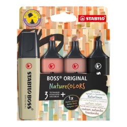 Zakreślacze Stabilo Boss Original ZESTAW Nature Colors 4 sztuki NATURALNE KOLORY