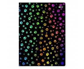 Teczka z gumką szkolna A4 Miaow czarna w łapki Happy Color