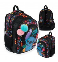 Plecak szkolny 4-KOMOROWY dla dzieci St. Right STITCH BLACK ALOHA