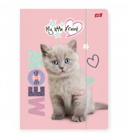 Teczka szkolna z gumką dla dziewczynki KOTEK A4 300 g/m2 My little friend FLUFFY KITTY