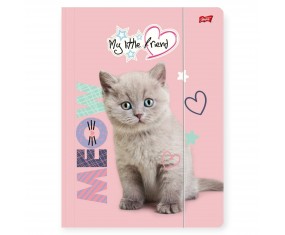 Teczka szkolna z gumką dla dziewczynki KOTEK A4 300 g/m2 My little friend FLUFFY KITTY