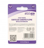 Karteczki samoprzylepne kolorowe STRZAŁKI 4 kolory 35x35mm Strigo