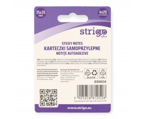 Karteczki samoprzylepne kolorowe STRZAŁKI 4 kolory 35x35mm Strigo