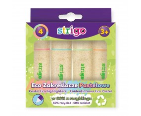 PASTELOWE ZAKREŚLACZE zestaw  4 kolory EKO Strigo