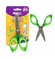 Nożyczki szkolne dla dzieci STRIGO dla PRAWO I LEWORĘCZNYCH uszka ZIELONE