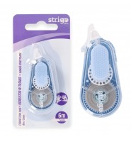 Korektor w TAŚMIE mini biurowy szkolny pastelowy NIEBIESKI 6mx5mm Strigo