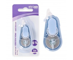 Korektor w TAŚMIE mini biurowy szkolny pastelowy NIEBIESKI 6mx5mm Strigo