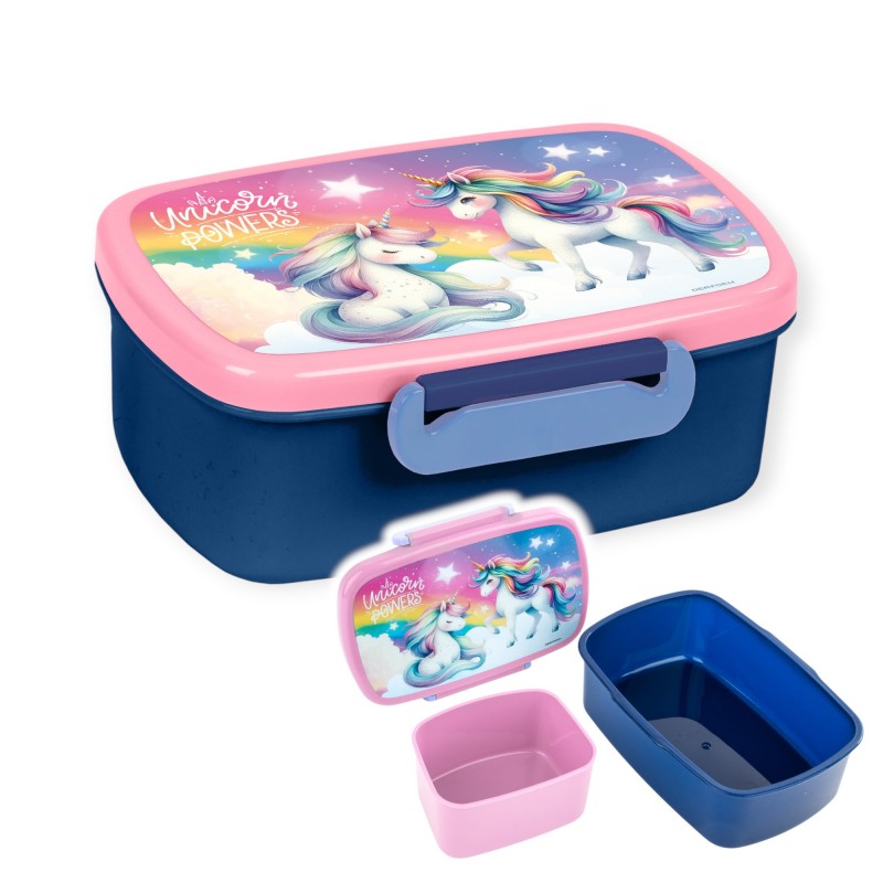 Śniadaniówka dla dzieci z przegródką lunchbox JEDNOROŻEC dla dziewczynki Derform