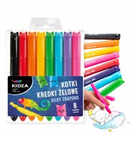 Kredki ŻELOWE wysuwane dla dzieci KOTKI 8 kolorów KIDEA