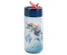 Bidon butelka na wodę dla dzieci ze słomką JEDNOROŻEC dla dziewczynki 330ml