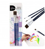 Pędzle pędzelki szkolne do malowania zestaw 3 szt. czarne Kidea