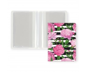 OKŁADKA etui na dokumenty i karty mini KWIATY PEONY 7,5 X 10 cm Biurfol