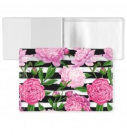 OKŁADKA na małe dokumenty ucznia legitymacja KWIATY PEONY 10,5 cm x 7 cm Biurfol