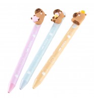 Zestaw 3x długopis WYMAZYWALNY ŚCIERALNY Kapibara 0,5mm