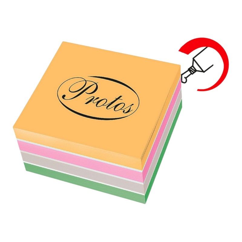 Kostka papierowa KLEJONA Protos kolorowa mix kolorów  83mm x 83mmx35mm