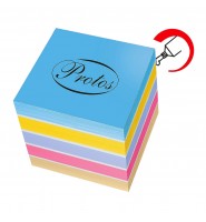 Kostka papierowa DUŻA BIUROWA KLEJONA mix kolorów Protos 84mmx84mmx70mm