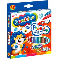 Flamastry brokatowe BAMBINO, 12 kolorów, ST. MAJEWSKI