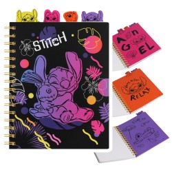 STITCH BLACK DISNEY kołozeszyt A5 z przekładkami w kratkę 100 kartek dla dzieci szkolny