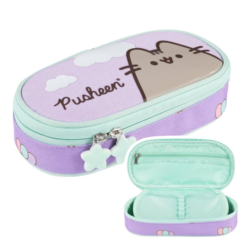 PIÓRNIK SASZETKA szkolna z klapką dla dziewczynki PUSHEEN VIOLET St.Majewski