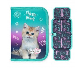 Piórnik szkolny dwuklapkowy My Little Friend bez wyposażenia Kitty Party KOTEK
