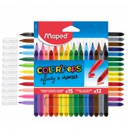 Zestaw szkolny Maped Color'Peps Infinity 15 kredek + 12 flamastrów Jungle