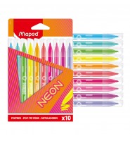 Flamastry pisaki mazaki szkolne Maped Neon 10 kolorów