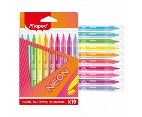 Flamastry pisaki mazaki szkolne Maped Neon 10 kolorów