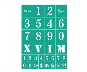 Szablon SAMOPRZYLEPNY ROSA A4 CYFRY CYFERKI
