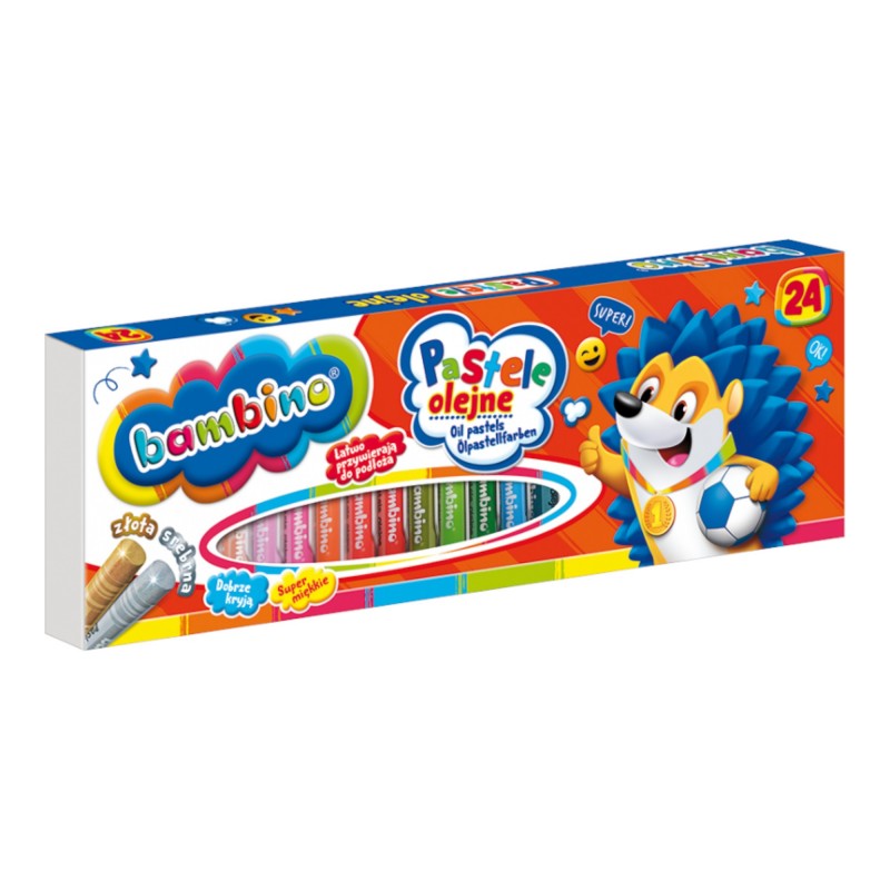 Pastele OLEJNE kredki 24 KOLORY BAMBINO SUPER JAKOŚĆ