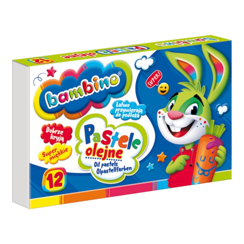 Pastele OLEJNE KREDKI Bambino 12 kolorów SUPER JAKOŚĆ