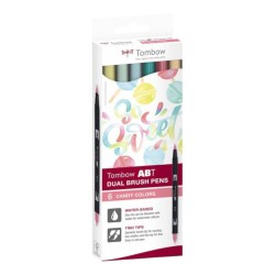 Zestaw pisaków do KALIGRAFII TOMBOW DUAL BRUSH CANDY 6 kolorów