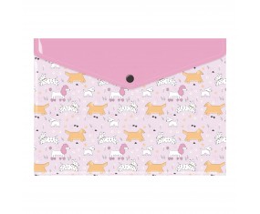 Teczka szkolna A4 KOPERTOWA na zatrzask PIESKI Biurfol