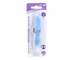 Korektor Strigo AUTOMATYCZNY w TAŚMIE 5 mm×8 m niebieski ergonomiczny