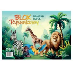 Blok rysunkowy biały A4 20 kartek 80g/m Protos