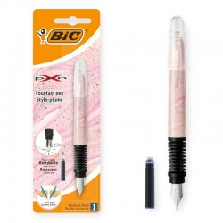 Zestaw do NAUKI PISANIA pióro naboje zmazik ołówek BIC rózówy