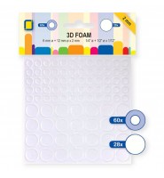 Kółka piankowe okrągłe dwustronne klejące 3D mix 6/12 mm x 2mm 88 szt