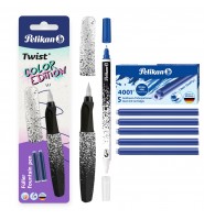 Zestaw do NAUKI PISANIA pióro zmazik naboje Pelikan Twist czarno-biały