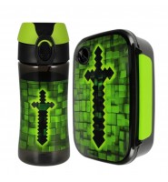 Zestaw bidon na wodę śniadaniówka  lunchbox PIXEL MIECZ Starpak