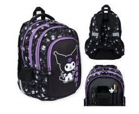 PLECAK szkolny 4-komorowy klasa 1-3 dla dziewczynki KUROMI Black St. Majewski