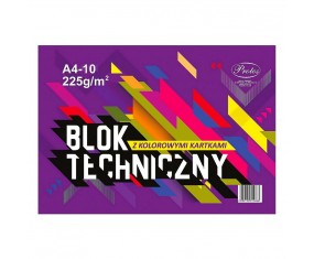 Blok TECHNICZNY KOLOROWY Protos A4 10 kolorów 225 g/m2