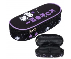 Piórnik szkolny saszetka z klapką dla dziewczynki KUROMI BLACK St. Majewski