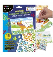 Kreatywna wyklejanka po numerach dla chłopców DINOZAURY Kidea