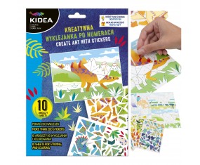 Kreatywna wyklejanka po numerach dla chłopców DINOZAURY Kidea