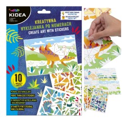 Kreatywna wyklejanka po numerach dla chłopców DINOZAURY Kidea