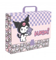 Teczka z RĄCZKĄ dla dziewczynki A4 szkolna szeroka 9cm XL KUROMI PINK